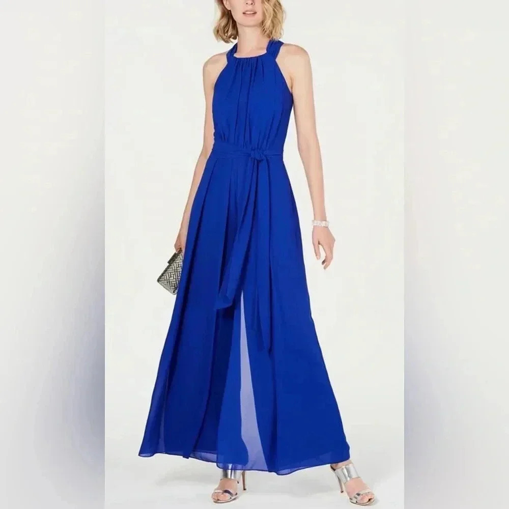 Vince Camuto Chiffon Wide-Leg Jumpsuit Size 8 - Picture 2 of 5